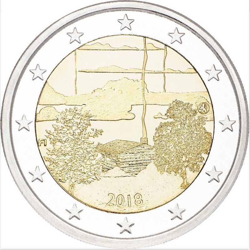 Euromince mince Poškodná 2 Euro Fínsko 2018 - Fínska saunová kultúr...
