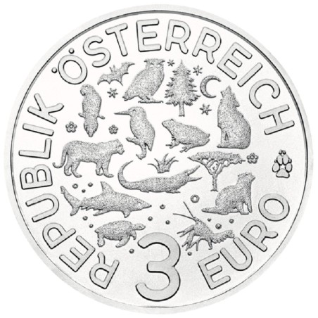 Euromince mince 3 Euro Rakúsko 2018 - Žaba (UNC)