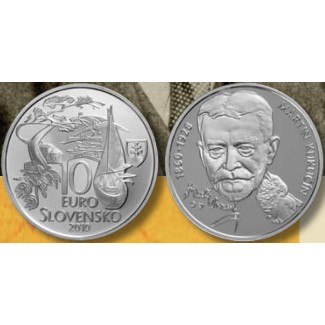 euroerme érme 10 Euro Szlovákia 2009 - Martin Kukučín (BU)