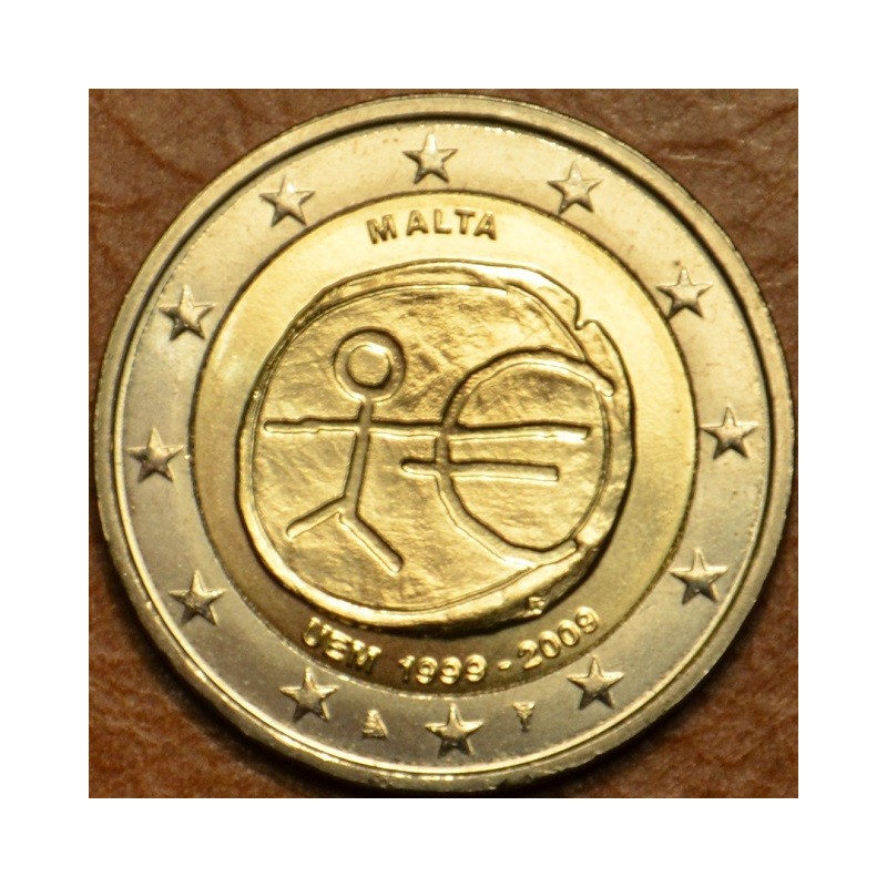 euroerme érme 2 Euro Málta 2009 - 10 éves az Európai Monetáris Unió...