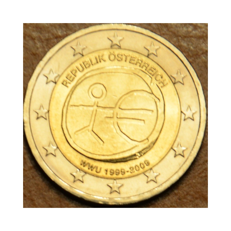 Euromince mince 2 Euro Rakúsko 2009 - 10. výročie hospodárskej a me...