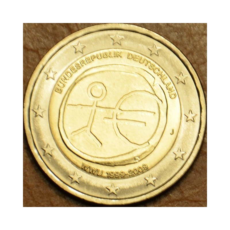 Euromince mince 2 Euro Nemecko 2009 \\"J\\" 10. výročie hospodárske...