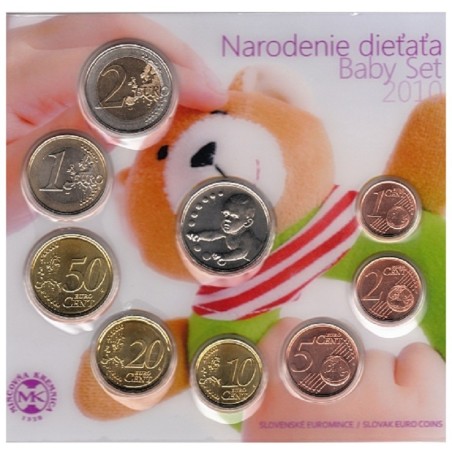 eurocoin eurocoins Set of Slovak coins 2010 \\"Baby set\\"