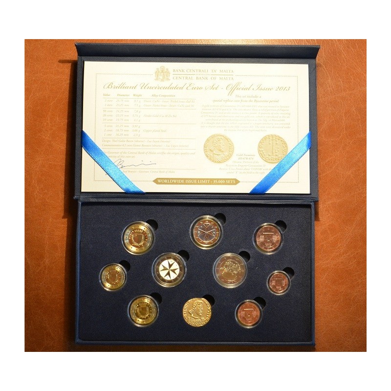 eurocoin eurocoins Set of 10 Euro coins - Malta 2013 (UNC wo mintmark)