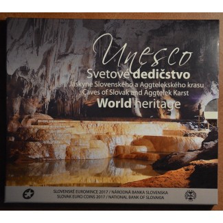Cover for set of 8 Slovak coins 2017 UNESCO: Caves of Slovak Karst