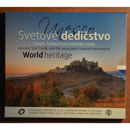 eurocoin eurocoins Cover for set of 8 Slovak coins 2016 Levoča, cas...