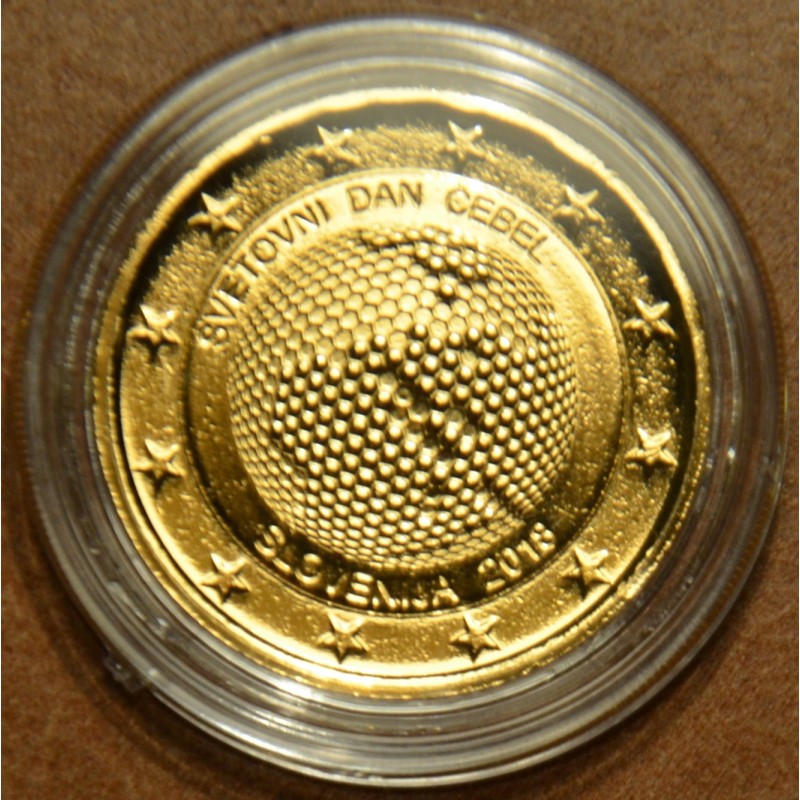 Euromince mince 2 Euro Slovinsko 2018 - Svetový deň včiel (pozláten...