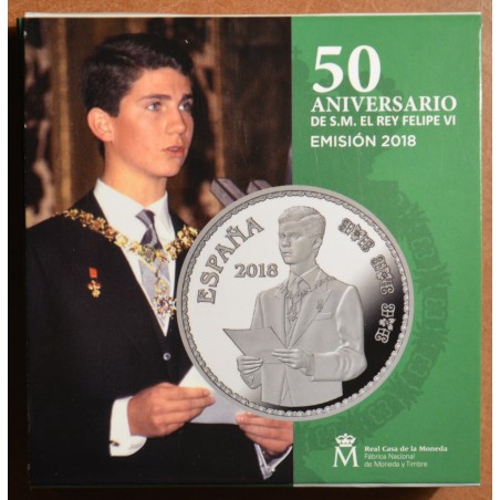 Euromince mince 10 Euro Španielsko 2018 - 50. narodeniny Filipa VI....