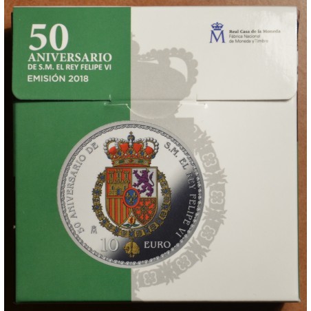 Euromince mince 10 Euro Španielsko 2018 - 50. narodeniny Filipa VI....