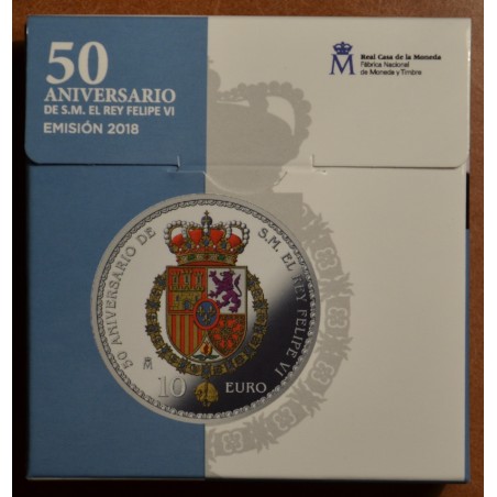 Euromince mince 10 Euro Španielsko 2018 - 50. narodeniny Filipa VI....