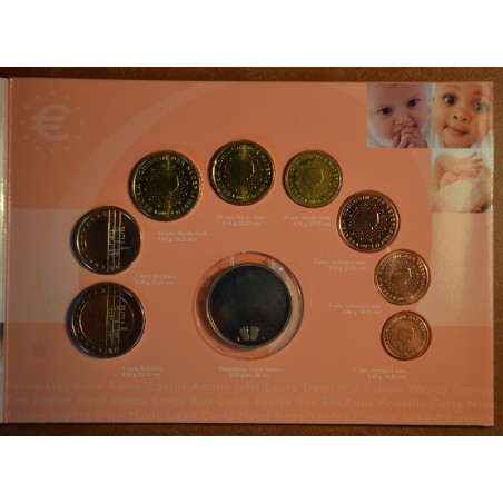 Euromince mince Sada 8 mincí Holandsko 2007 Baby set - Dievča (UNC)